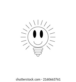 light bulb emoticon smile sign