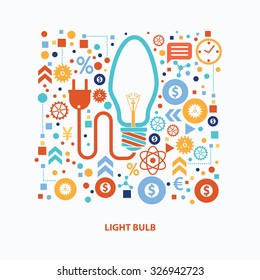Light bulb energy concept design on white background,clean vector