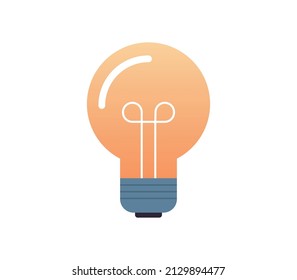 Light bulb and energy, idea symbol flat vector illustration.
