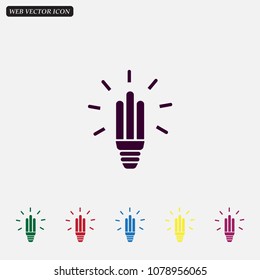 Light bulb energy-saving, vector icon.