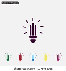 Light bulb energy-saving, vector icon.