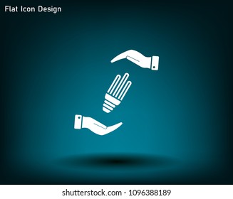 Light bulb energy-saving, vector icon.
