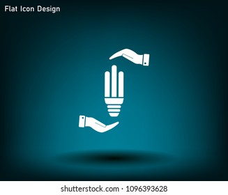Light bulb energy-saving, vector icon.