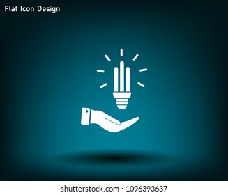Light bulb energy-saving, vector icon.