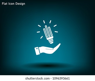 Light bulb energy-saving, vector icon.