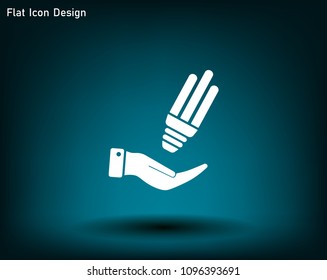 Light bulb energy-saving, vector icon.