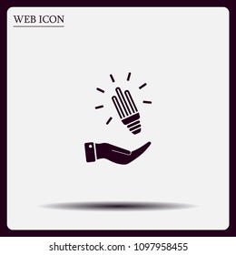 Light bulb energy-saving, vector icon.