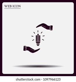 Light bulb energy-saving, vector icon.