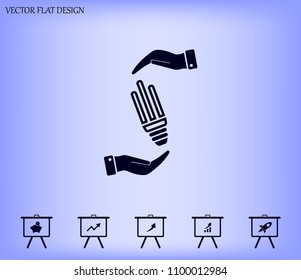Light bulb energy-saving, vector icon.