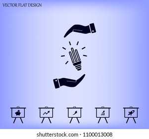 Light bulb energy-saving, vector icon.
