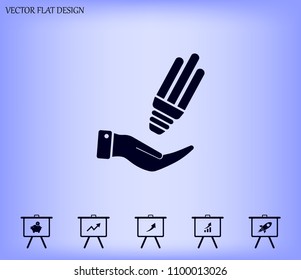 Light bulb energy-saving, vector icon.
