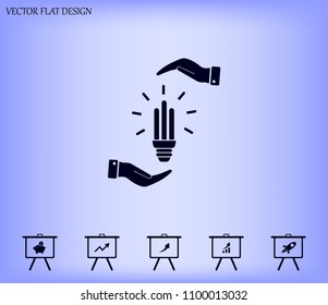 Light bulb energy-saving, vector icon.