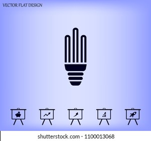 Light bulb energy-saving, vector icon.