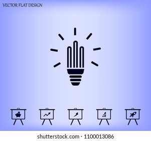 Light bulb energy-saving, vector icon.