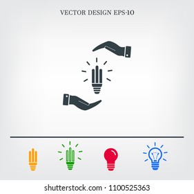 Light bulb energy-saving, vector icon.