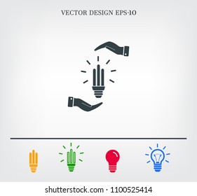 Light bulb energy-saving, vector icon.