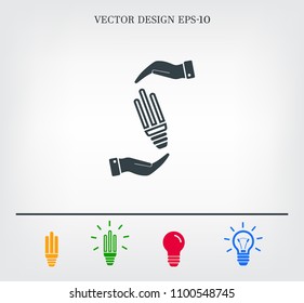 Light bulb energy-saving, vector icon.