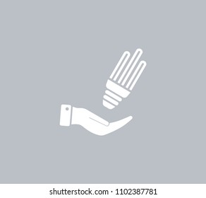 Light bulb energy-saving, vector icon.