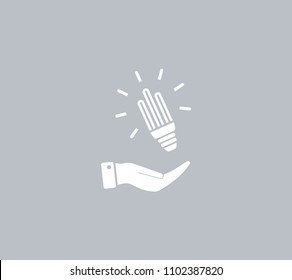 Light bulb energy-saving, vector icon.