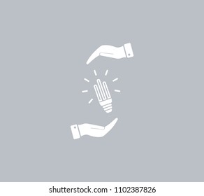 Light bulb energy-saving, vector icon.