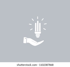 Light bulb energy-saving, vector icon.