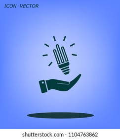 Light bulb energy-saving, vector icon.