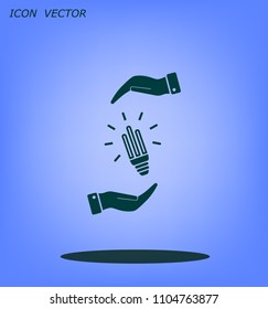 Light bulb energy-saving, vector icon.