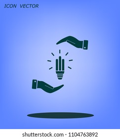 Light bulb energy-saving, vector icon.