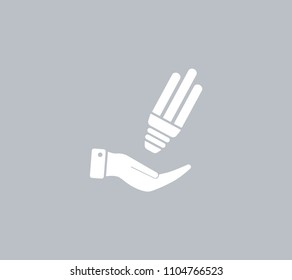 Light bulb energy-saving, vector icon.