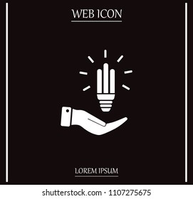 Light bulb energy-saving, vector icon.