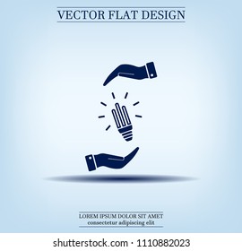Light bulb energy-saving, vector icon.