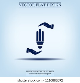 Light bulb energy-saving, vector icon.