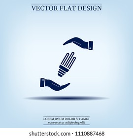 Light bulb energy-saving, vector icon.