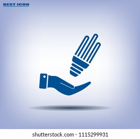 Light bulb energy-saving, vector icon.