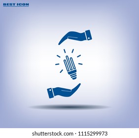 Light bulb energy-saving, vector icon.