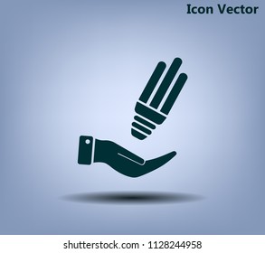 Light bulb energy-saving, vector icon.