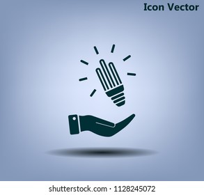 Light bulb energy-saving, vector icon.