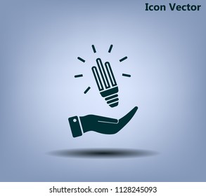 Light bulb energy-saving, vector icon.
