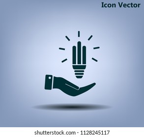 Light bulb energy-saving, vector icon.