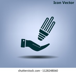 Light bulb energy-saving, vector icon.