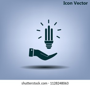 Light bulb energy-saving, vector icon.