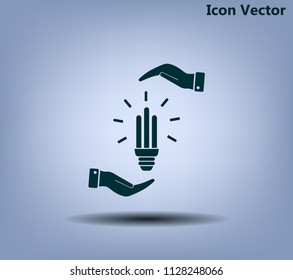 Light bulb energy-saving, vector icon.