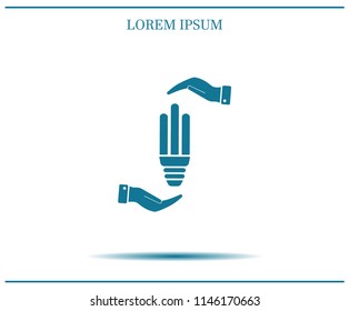 Light bulb energy-saving, vector icon.