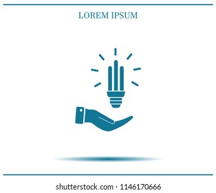 Light bulb energy-saving, vector icon.