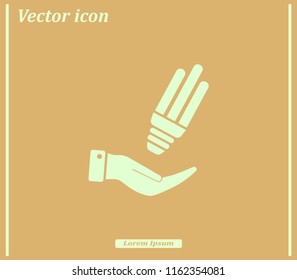 Light bulb energy-saving, vector icon.