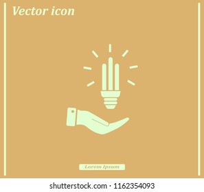 Light bulb energy-saving, vector icon.