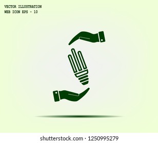 Light bulb energy-saving, vector icon.