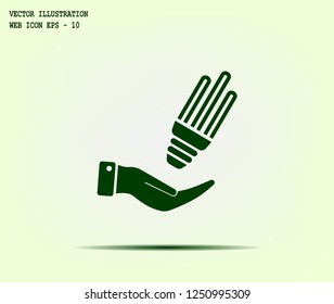 Light bulb energy-saving, vector icon.