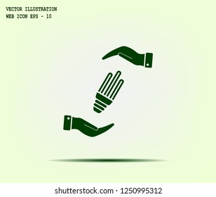 Light bulb energy-saving, vector icon.