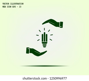 Light bulb energy-saving, vector icon.